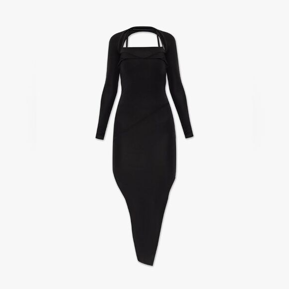 NWT Helmut Lang Midi Cut Out Black Dress - Picture 2 of 14